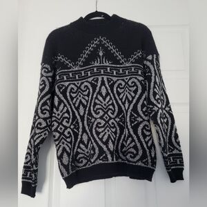 Vintage Bel Ami Sweater Black Silver Shiney Pullover Crewneck Size Large